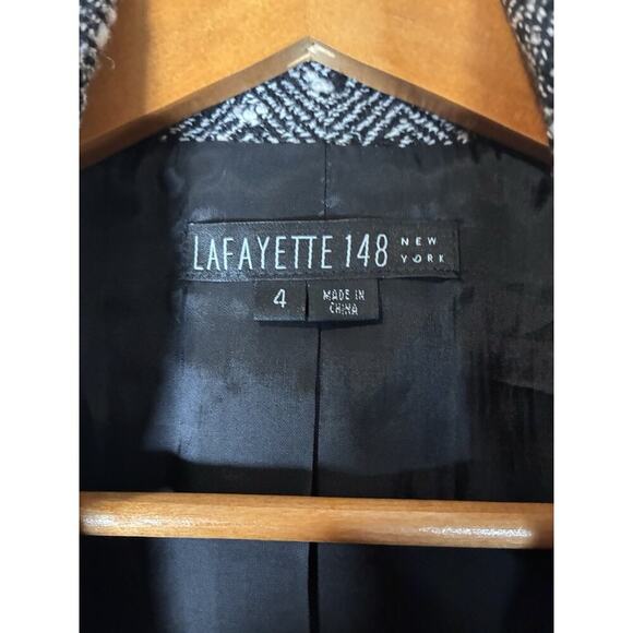Lafayette 148 Wool Blend Herringbone Tweed Blazer Jacket Size 4 Office Career - Picture 6 of 10